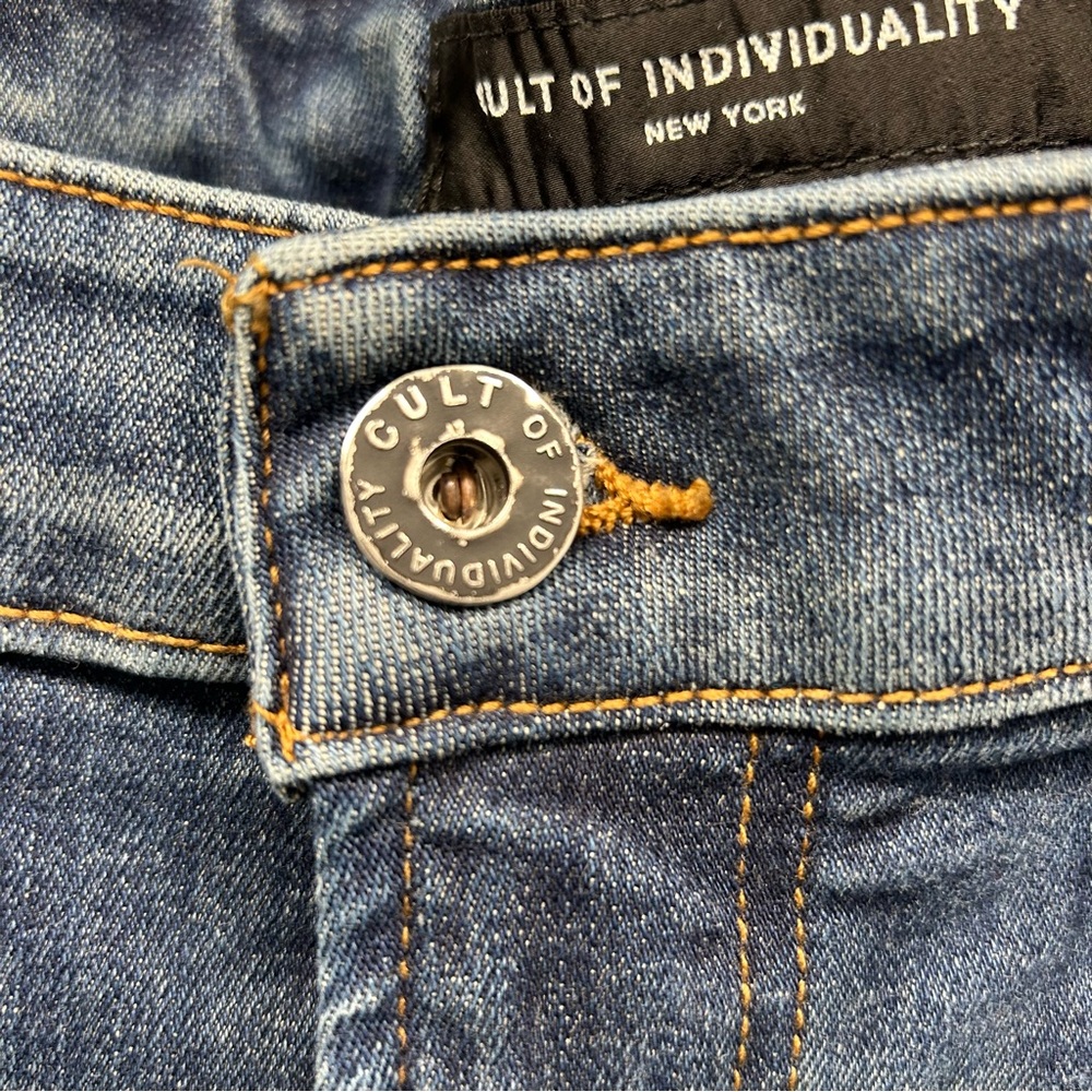 Cult of Individuality Rocker Slim Stretch Straight Japanese Selvedge Jeans 38/32 - Picture 6 of 16